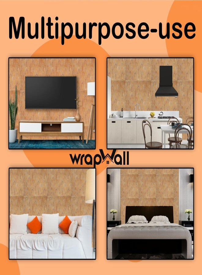 WrapWall 3D New Wallpaper PE Foam self Adhesive Design Wall Stickers/DIY Wallpaper for Home Hotel Living Room Bedroom Cafe Decor || Size 70 * 70 cm (Scallop-Brown-8, 1) - Image 4